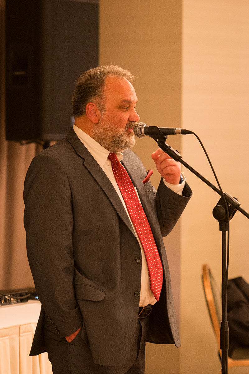 Kostas Sismanidis delivering his speech