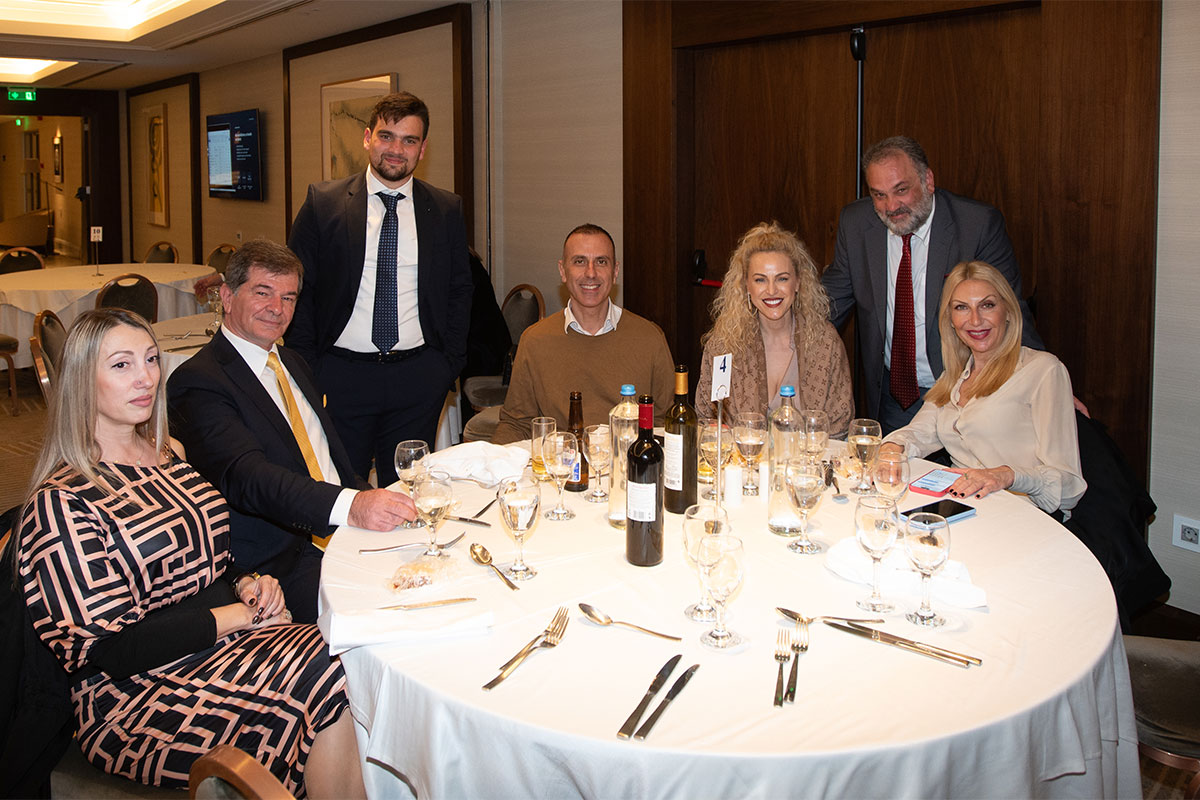 Clients and guests enjoying the evening
